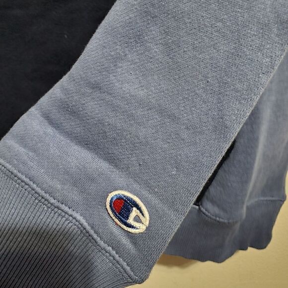 Champion Womens Sz Medium Color Block Fleece Hoodie sea blue/NAVY NWT - Picture 5 of 9